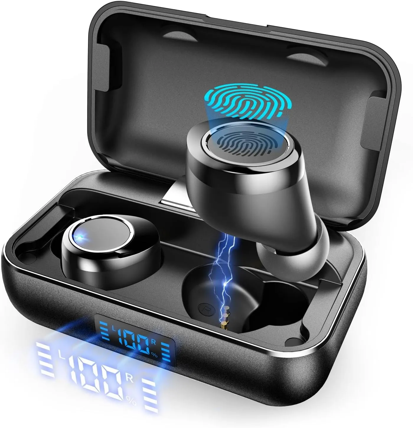 TWS Earphones Wireless Earbuds Headphones Compatible with Motorola Edge (2024,2023,2022,2021,2020), True Stereo Headset Hands-Free Mic Charging Case