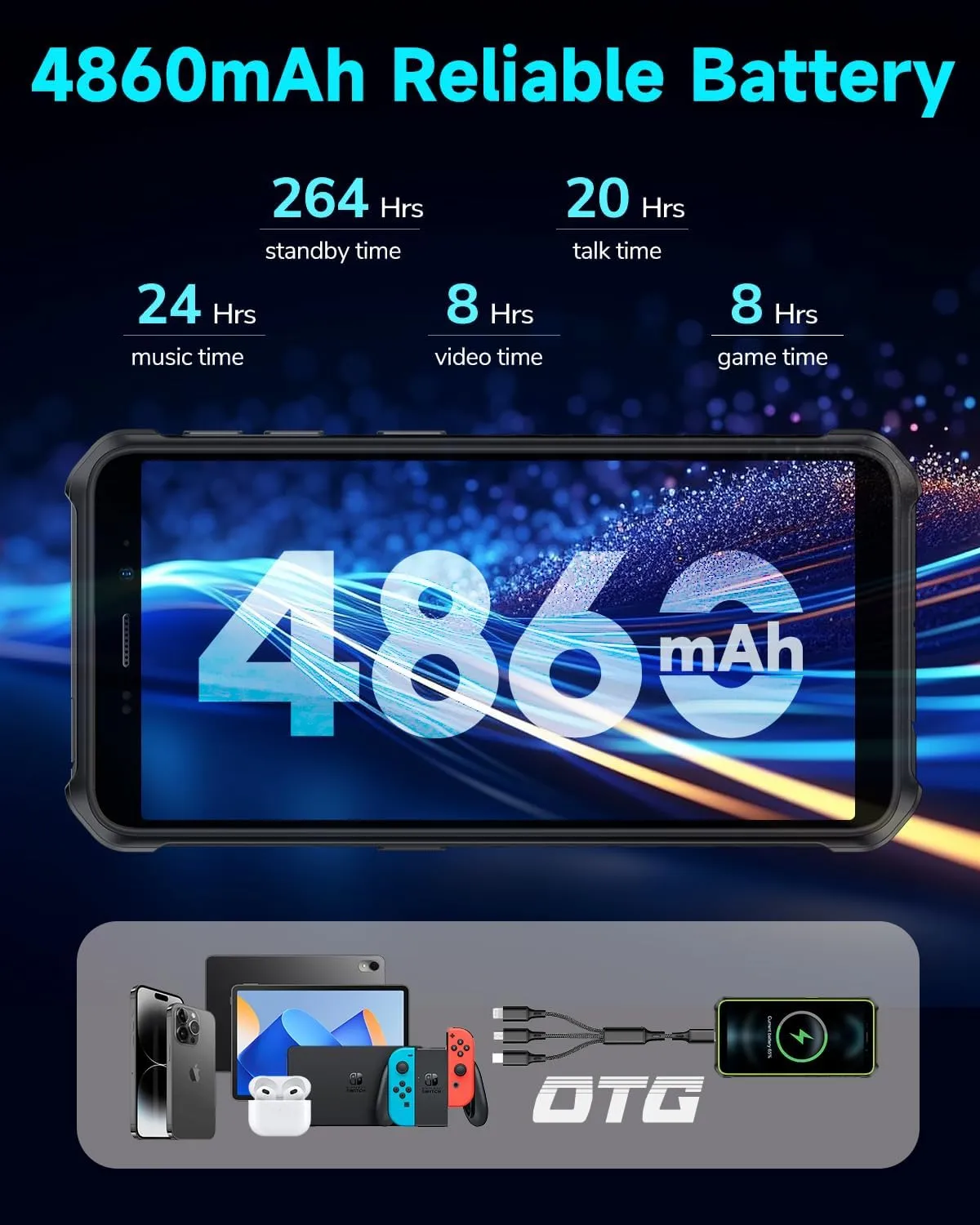 Ulefone Rugged Smartphone Armor X12 Android 13 Go, 6GB 32GB up to 256GB Extension, 5.45" Screen, 13MP Camera, 4860mAh, 3-Card Slots Phones Unlocked, NFC, OTG, Orange Unlocked Android Phones