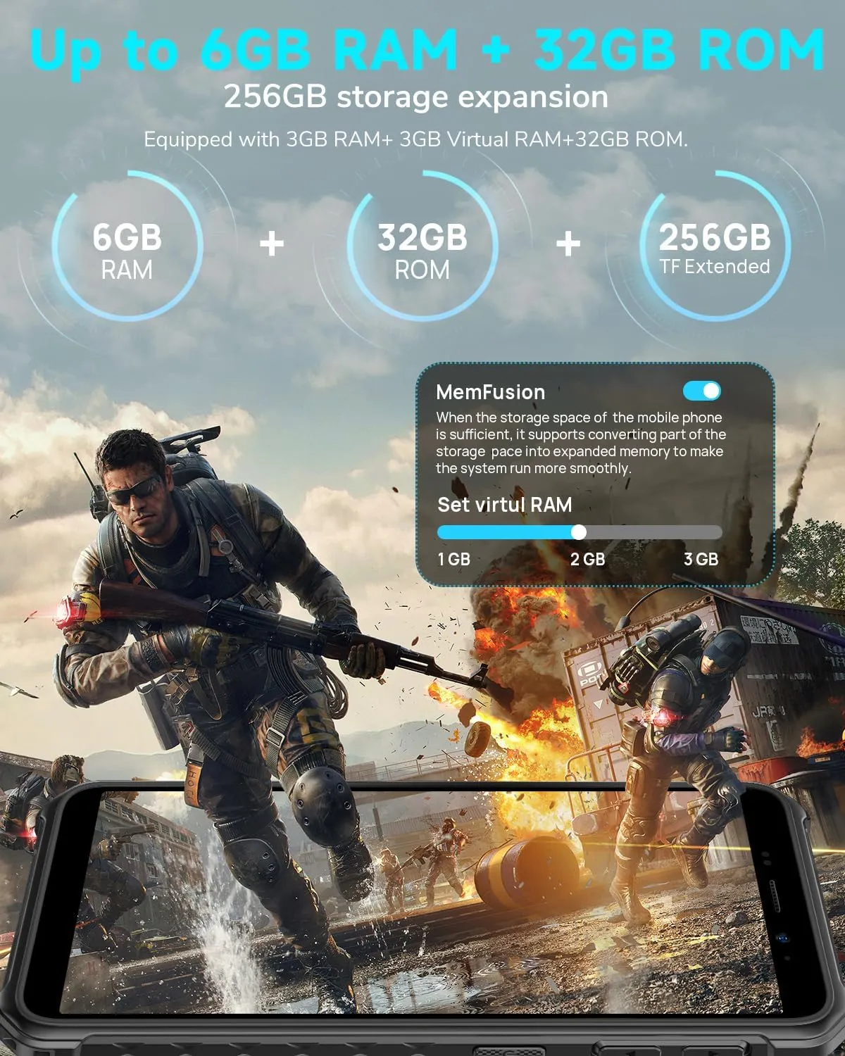 Ulefone Rugged Smartphone Armor X12 Android 13 Go, 6GB 32GB up to 256GB Extension, 5.45" Screen, 13MP Camera, 4860mAh, 3-Card Slots Phones Unlocked, NFC, OTG, Orange Unlocked Android Phones