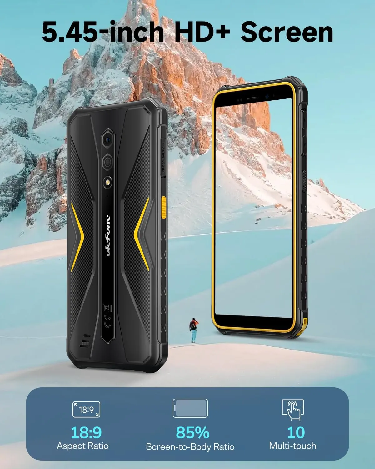 Ulefone Rugged Smartphone Armor X12 Android 13 Go, 6GB 32GB up to 256GB Extension, 5.45" Screen, 13MP Camera, 4860mAh, 3-Card Slots Phones Unlocked, NFC, OTG, Orange Unlocked Android Phones