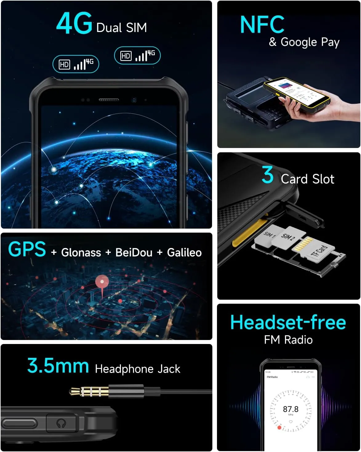 Ulefone Rugged Smartphone Armor X12 Android 13 Go, 6GB 32GB up to 256GB Extension, 5.45" Screen, 13MP Camera, 4860mAh, 3-Card Slots Phones Unlocked, NFC, OTG, Orange Unlocked Android Phones
