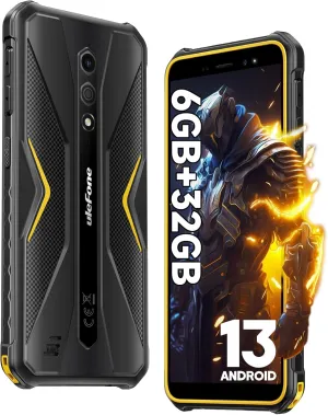 Ulefone Rugged Smartphone Armor X12 Android 13 Go, 6GB 32GB up to 256GB Extension, 5.45" Screen, 13MP Camera, 4860mAh, 3-Card Slots Phones Unlocked, NFC, OTG, Orange Unlocked Android Phones