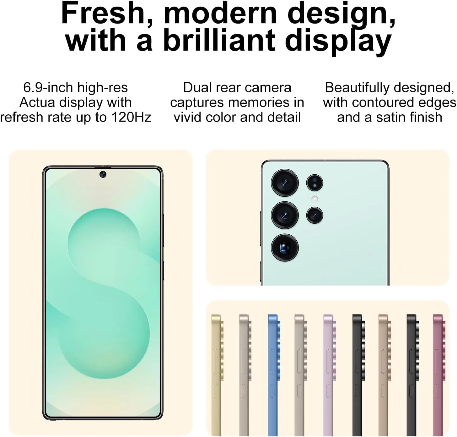 Unlocked Cell Phones, X25 Ultra Unlocked Android Smart Phone, Dual SIM 5G Mobile Phones, 8 256GB with 128GB Memory Card, Fast Processor, 6800 mAh Battery, 6.9" HD Display (Titanium Cyan)