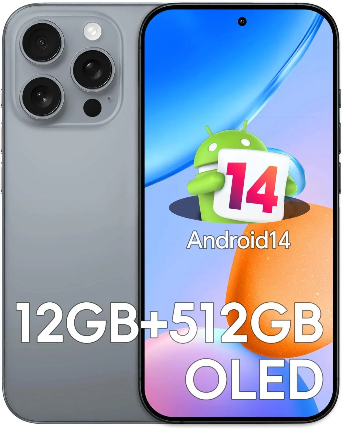 Unlocked Phones F16 PROMAX,12GB 512GB,Snapdragon 888,6.7''FHD Screen, 108MP 48MP Camera Unlocked Smartphone, Long Battery Life 6800mAh, Face ID/Navigate/5G/Photos/GPS/Android 14 (Gray)