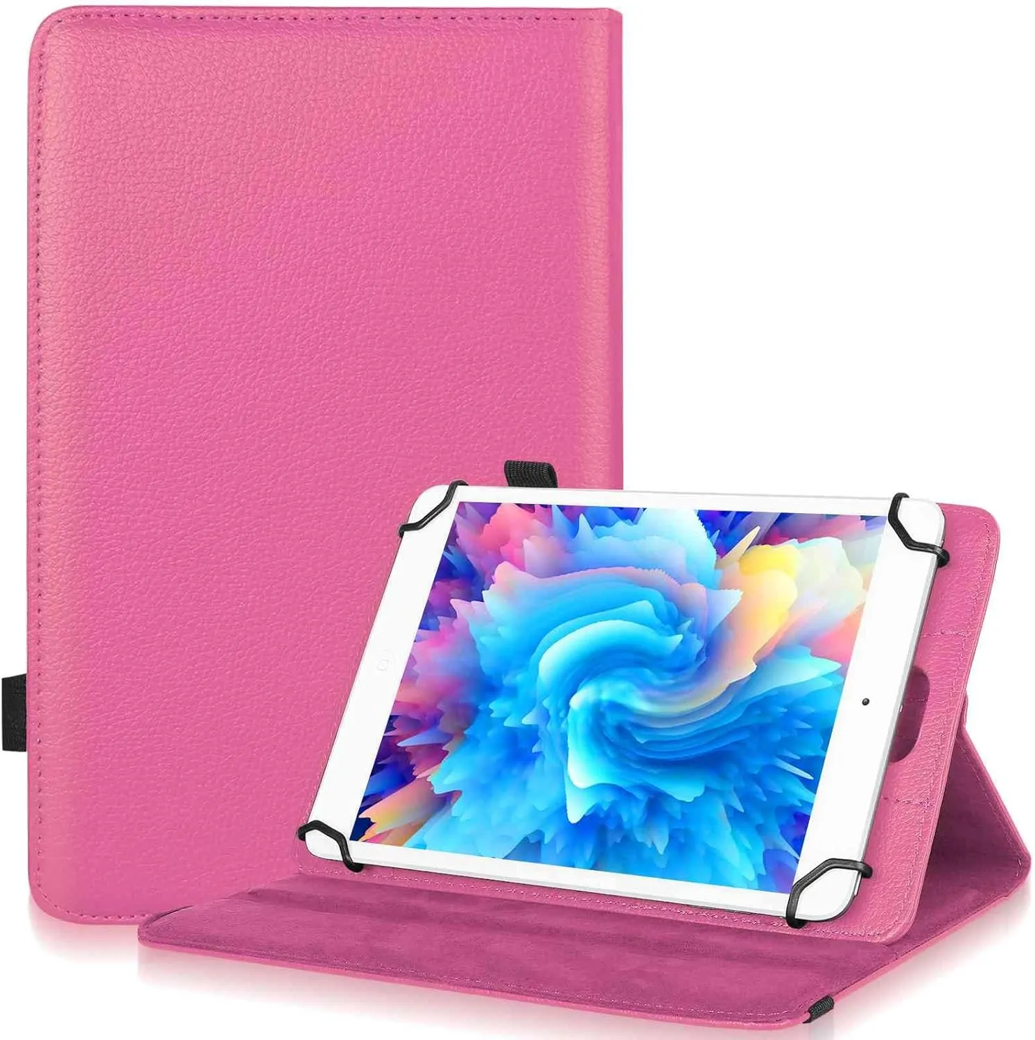 UrbanX 7"-8" Inch Universal Tablet Case, Protective Cover Stand Folio Case for BLU M8L 2022 / M8L / M8L Plus 7 8 Inch, with 360 Degree Rotatable Kickstand, Multiple Viewing Angles and Stylus Holder