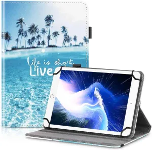 UrbanX 7"-8" Inch Universal Tablet Case, Protective Cover Stand Folio Case for BLU M8L Plus 7 8 Inch, with 360 Degree Rotatable Kickstand, Multiple Viewing Angles and Stylus Holder