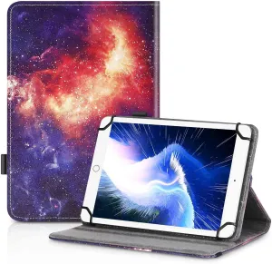 UrbanX 7"-8" Inch Universal Tablet Case, Protective Cover Stand Folio Case for BLU M8L Plus 7 8 Inch, with 360 Degree Rotatable Kickstand, Multiple Viewing Angles and Stylus Holder