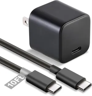 USB-C Fast Charger for New Kindle Fire Tablets (Designed for use with USB-C Version Fire Tablets and Kindle eReaders) -10Ft Extra Long Cable,15W Power Adapter