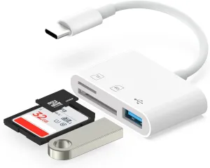 USB C SD Card Reader for iPhone 15/16, Android, Sd Card Adapter for More Type C/USB-C Devices