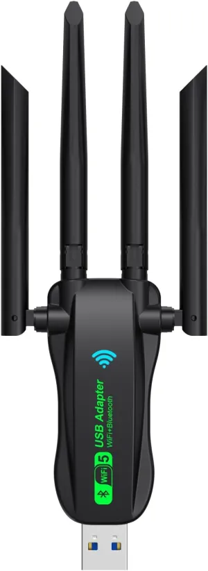 USB WiFi Adapter2-in-1 USB Bluetooth AdapterUSB 3.0 Dual Band 5G/2.4G Wireless Network Adapter for Desktop Laptop PC, Supports Windows 11/10/8.1/8/7.