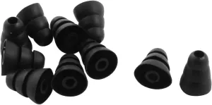 uxcell 10 Pcs Earbud Tips, Silicone Triple Flange Noise Cancellation Ear Buds Eartips, Soft Ear Cushion Cover with 3.8mm Connector Hole for Most in Ear Headphones, Black