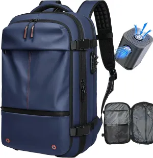 Vacuum Seal Backpack Travel 60L Expandable Air Compression System, Airback Vacpack Backpack TSA Lock Water Resistant Carry-On Luggage (with Pump)