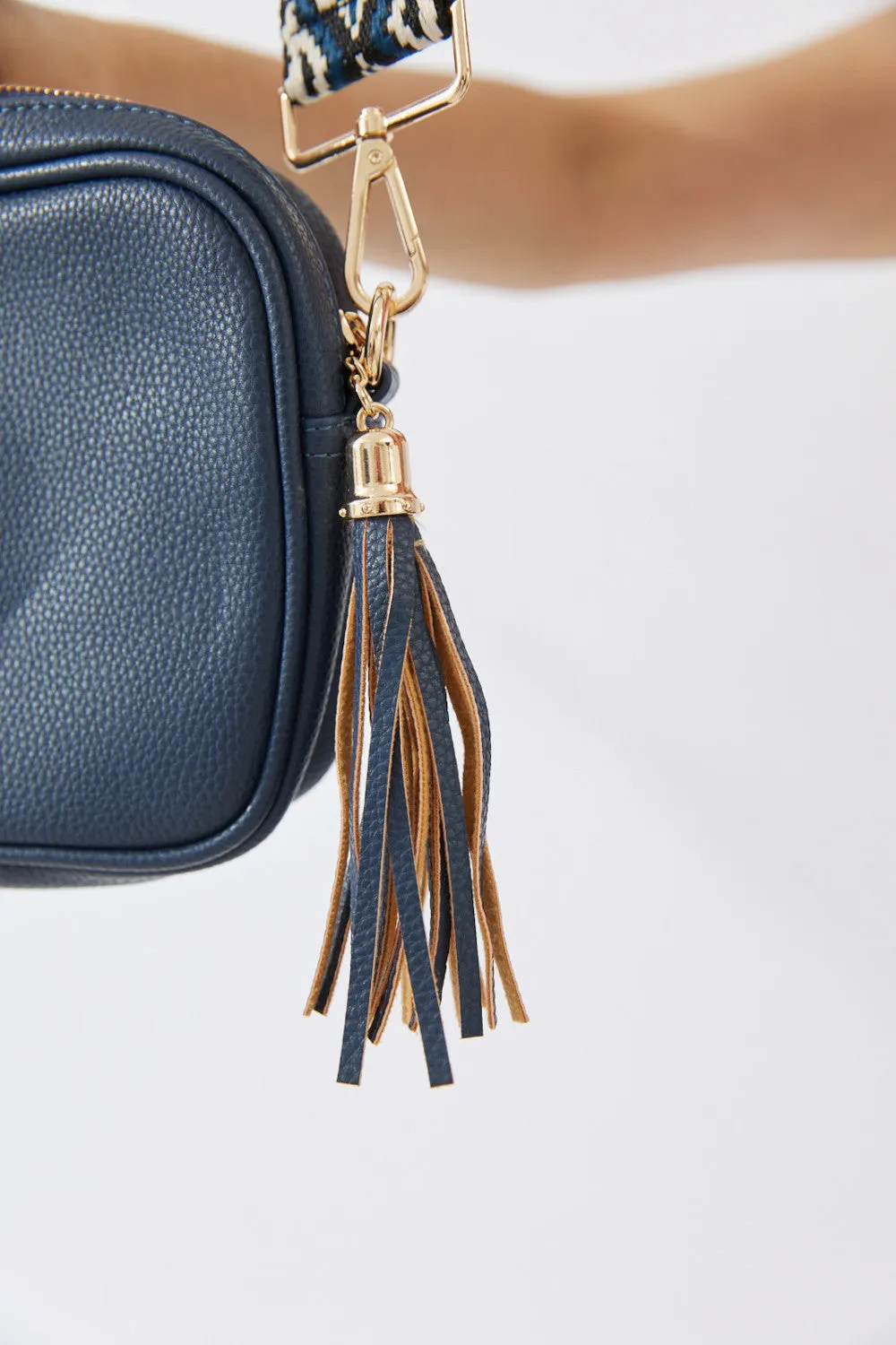 Vegan PU Leather Miami Crossbody - Navy