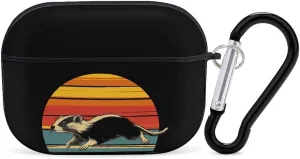 Vintage Ferret Earbud Case Bluetooth Headphone Case Full Protective Case with Keychain Compatible with Airpods Pro Black-Style