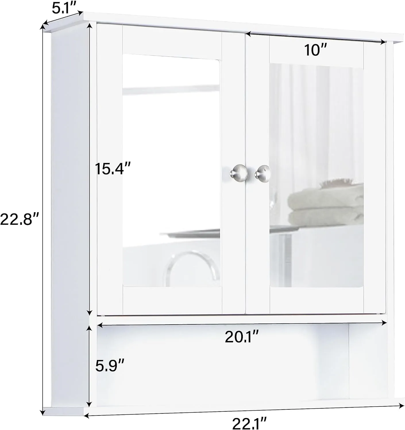 Wall Mounted Bathroom Cabinet with Mirror, Space-Saving
