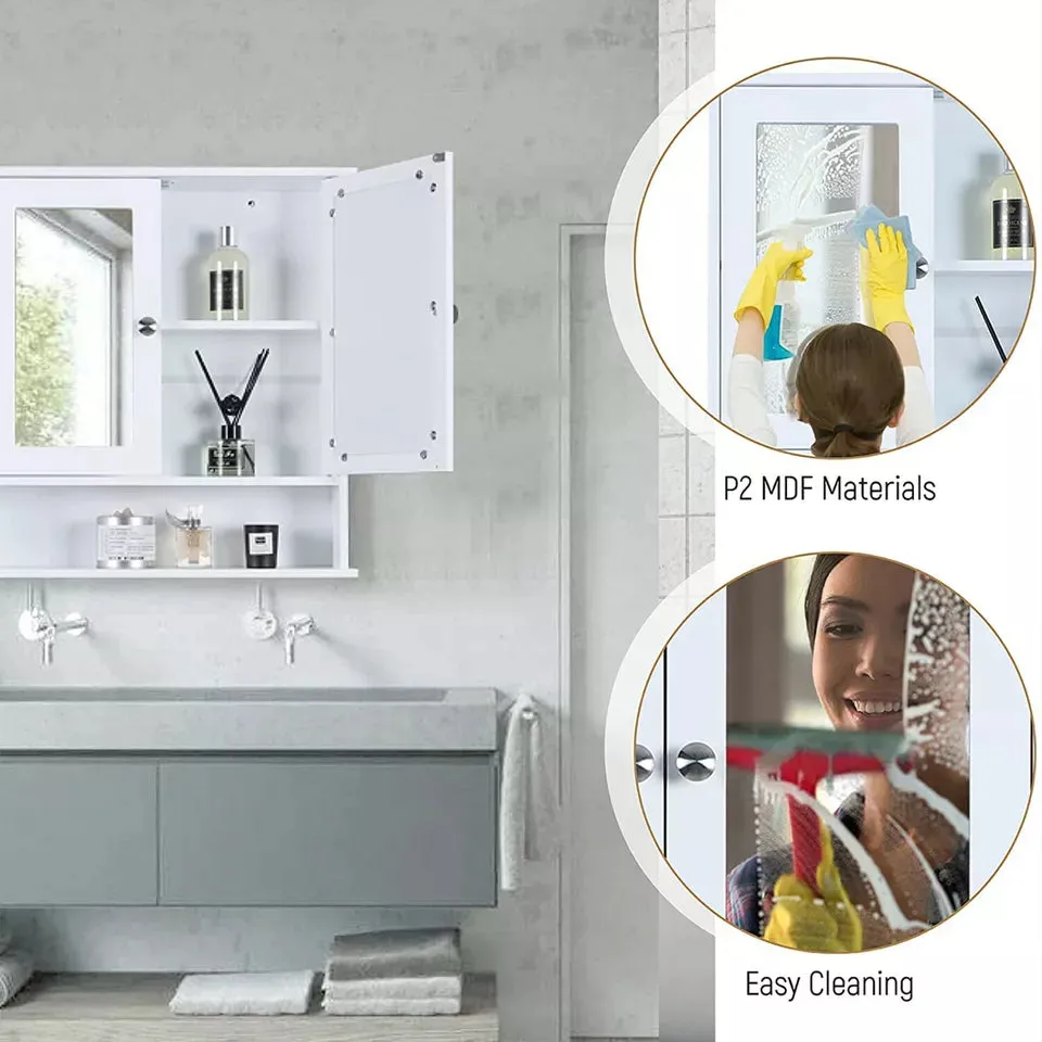 Wall Mounted Bathroom Cabinet with Mirror, Space-Saving