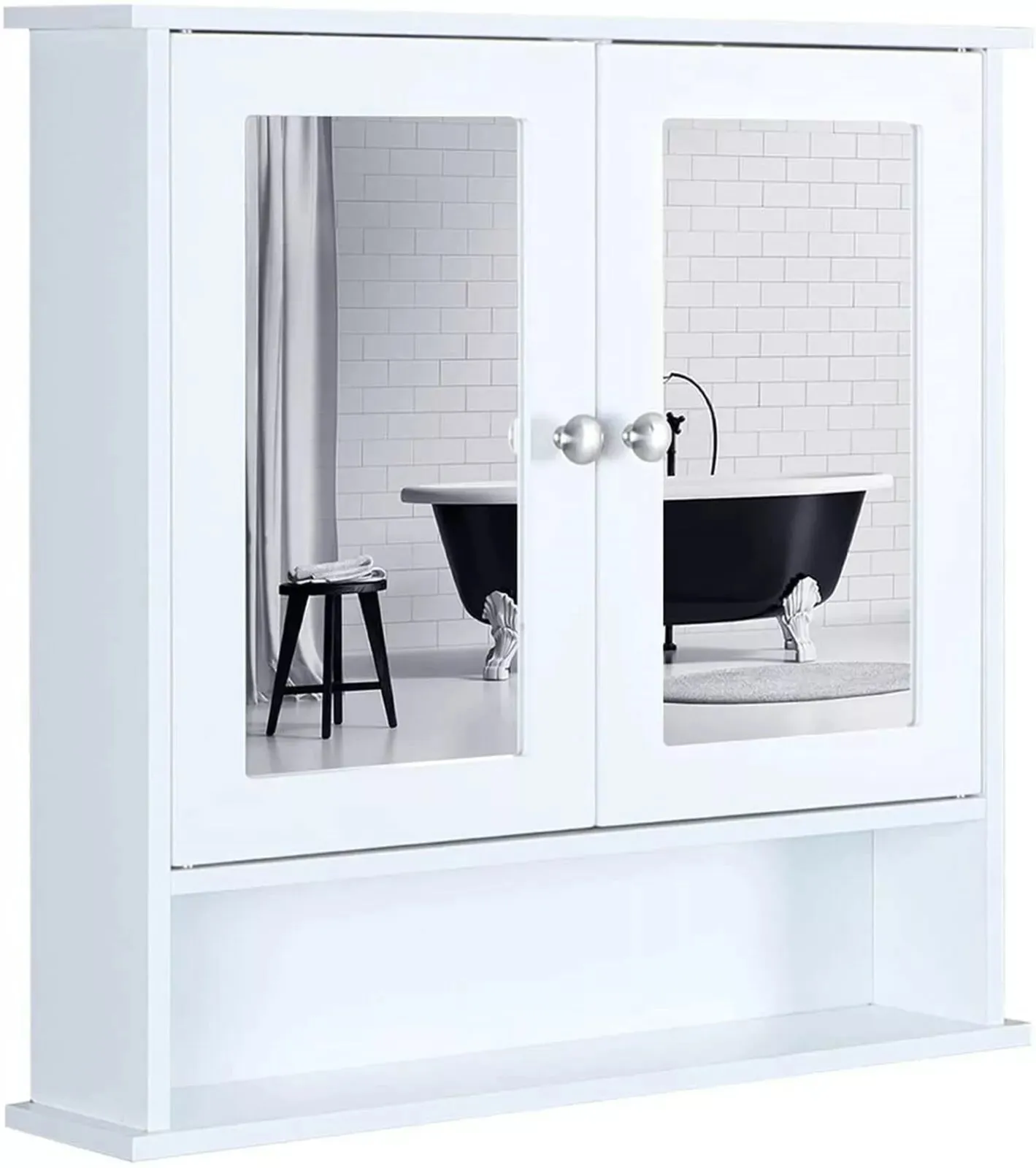 Wall Mounted Bathroom Cabinet with Mirror, Space-Saving