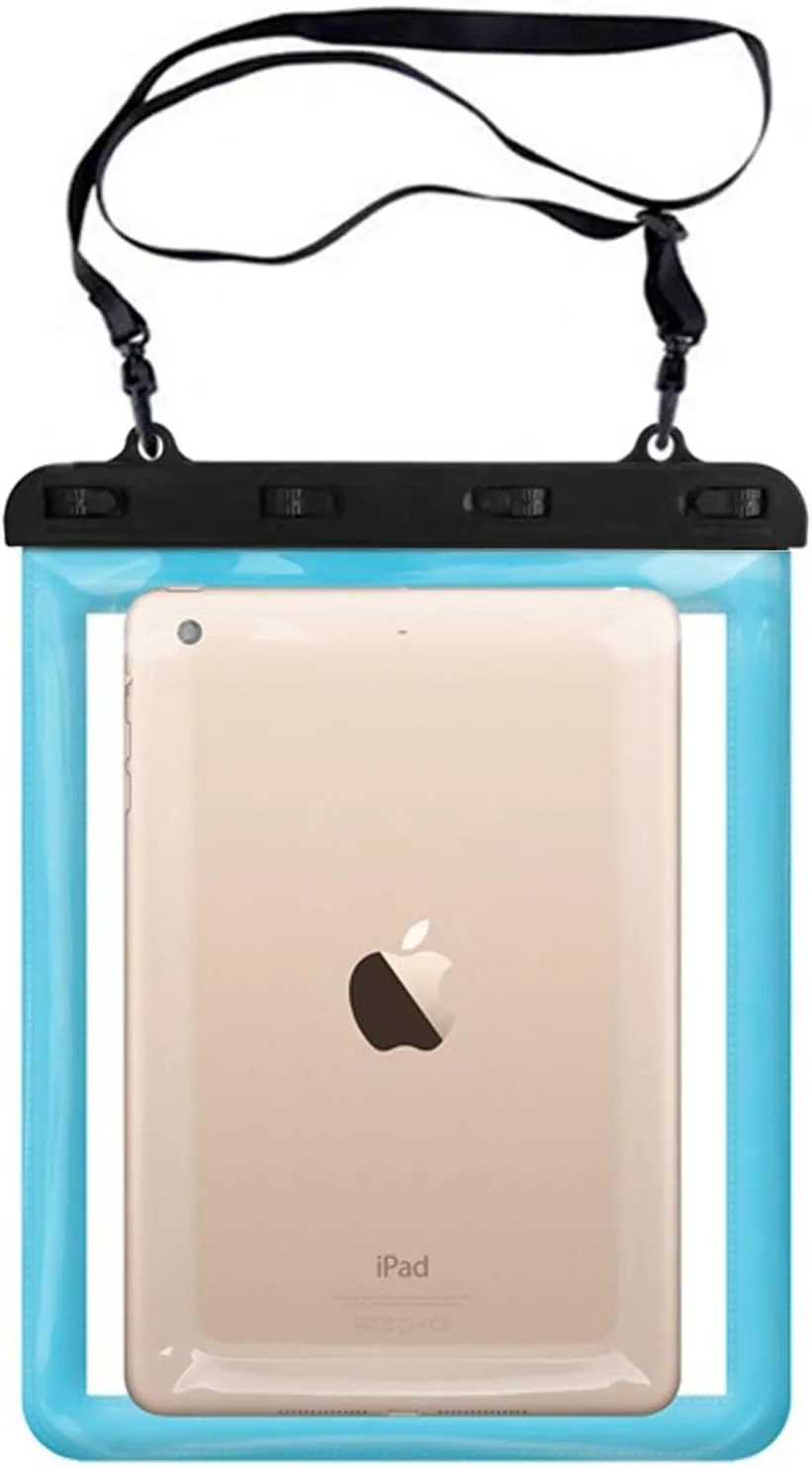 Waterproof Case Water Proof Dry Bag Pouch for iPad 10.2/ iPad Air 10.5 9.7/ iPad 9.7/ iPad 10.9/ iPad Pro 11/ iPad Air 11/ for Samsung Galaxy Tab S6 Lite/ A7 10.4/ A8 10.5/ S6 5G (Lake Blue)