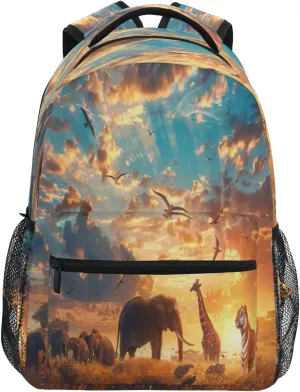 Wild Animals Backpack, Water Resistant Laptop Backpack Travel Casual Daypack#971