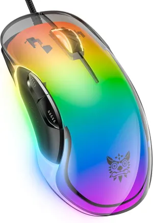 Wired Gaming Mouse, 12,800 DPI, Macro Editor,Customized Software,8 Programmable Buttons, High Precision Sensor,Ultra-Lightweight Ergonomic Design, Compatible with PC/Mac/Laptop-Black