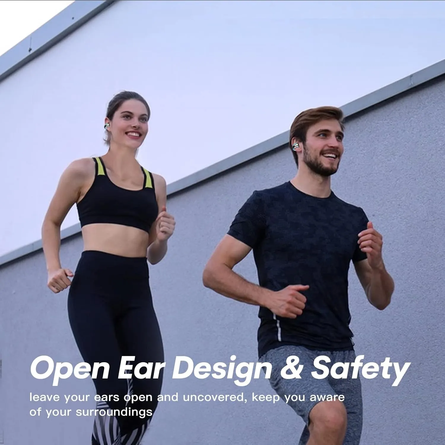 Wireless Ear Clip Bone Conduction Headphones Bluetooth Wireless Open Ear Earbuds with Earhook Earclip Bone Conduction Earbuds Head Set Waterproof Bone Conducting Ear Buds Induction Clip On Headphones
