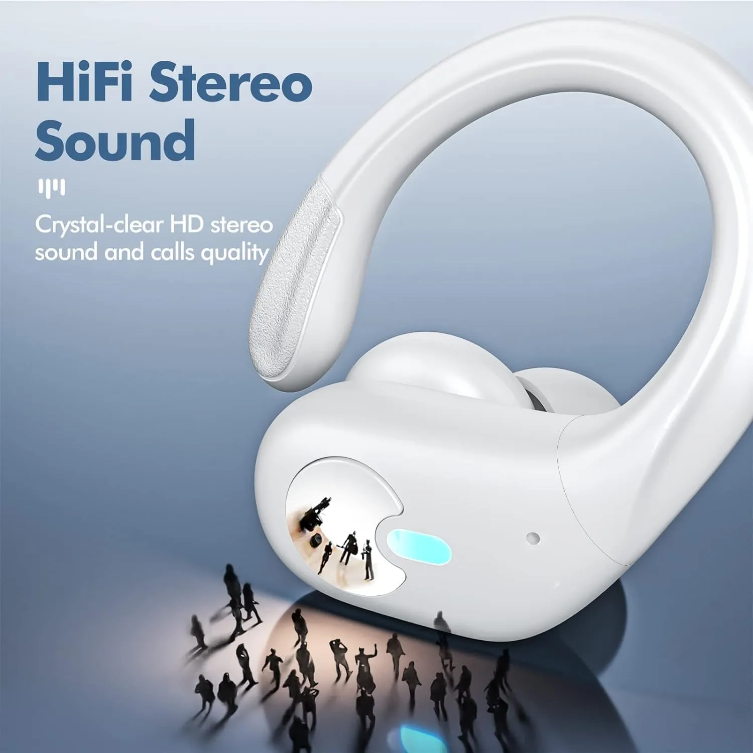 Wireless Earbuds, Bluetooth Headphones 5.3 HiFi Stereo Ear Buds, 80H Bluetooth Earbuds with Dual LED Display Charging Case, IPX7 Waterproof Earphones for Android iOS