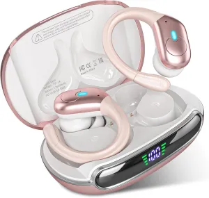 Wireless Earbuds, Bluetooth Headphones 5.3 HiFi Stereo Ear Buds, 80H Bluetooth Earbuds with Dual LED Display Charging Case, IPX7 Waterproof Earphones for Android iOS