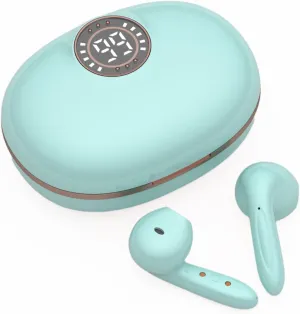 Wireless Earbuds, Bluetooth Headphones Long Playtime Ear Buds with LED Power Display, Bluetooth 5.3 Earphones in-Ear Earbuds with Mic for Android iOS Cell Phone Laptop, Blue