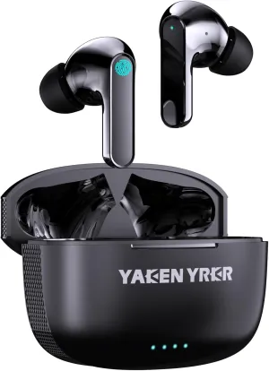 Wireless Earbuds,Bluetooth 5.3 Earbuds IPX5 Waterproof,Earphones with Wireless Charging Case,Light-Weight Headphones Built-in Microphone Call Noise Cancelling (Black)