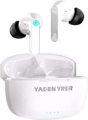 Wireless Earbuds,Bluetooth 5.3 Earbuds IPX5 Waterproof,Earphones with Wireless Charging Case,Light-Weight Headphones Built-in Microphone Call Noise Cancelling (White)