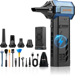X301 Compressed Air Duster-250000RPM Super Power Electric Air Duster, Replaceable Batteries,Long Life mini Blower, 3-Gear Adjustable,4 nozzles for Computer, Keyboard, Outdoors and Car Cleaning