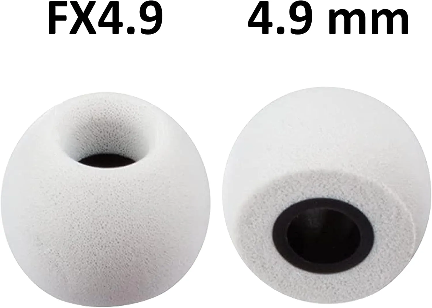 Xcessor FX4.9 (M) 4 Pairs of Round Memory Foam in Ear Earphone Medium Size Earbuds. Replacement Ear Tips for All Popular in-Ear Headphones. Grey