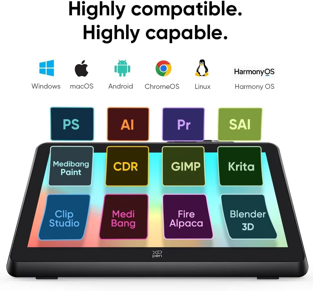 XPPen Artist 22 Plus 130% sRGB Drawing Tablet with Screen, 16.7 Million Colors Art Tablet with 16384 Pressure Stylus, Full Laminated, Anti-Glare Display Computer Graphic Tablet (22 inch)