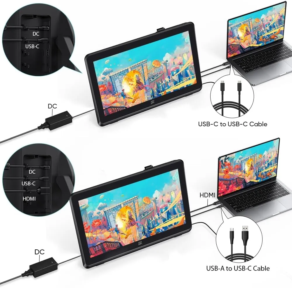 XPPen Artist 22 Plus 130% sRGB Drawing Tablet with Screen, 16.7 Million Colors Art Tablet with 16384 Pressure Stylus, Full Laminated, Anti-Glare Display Computer Graphic Tablet (22 inch)