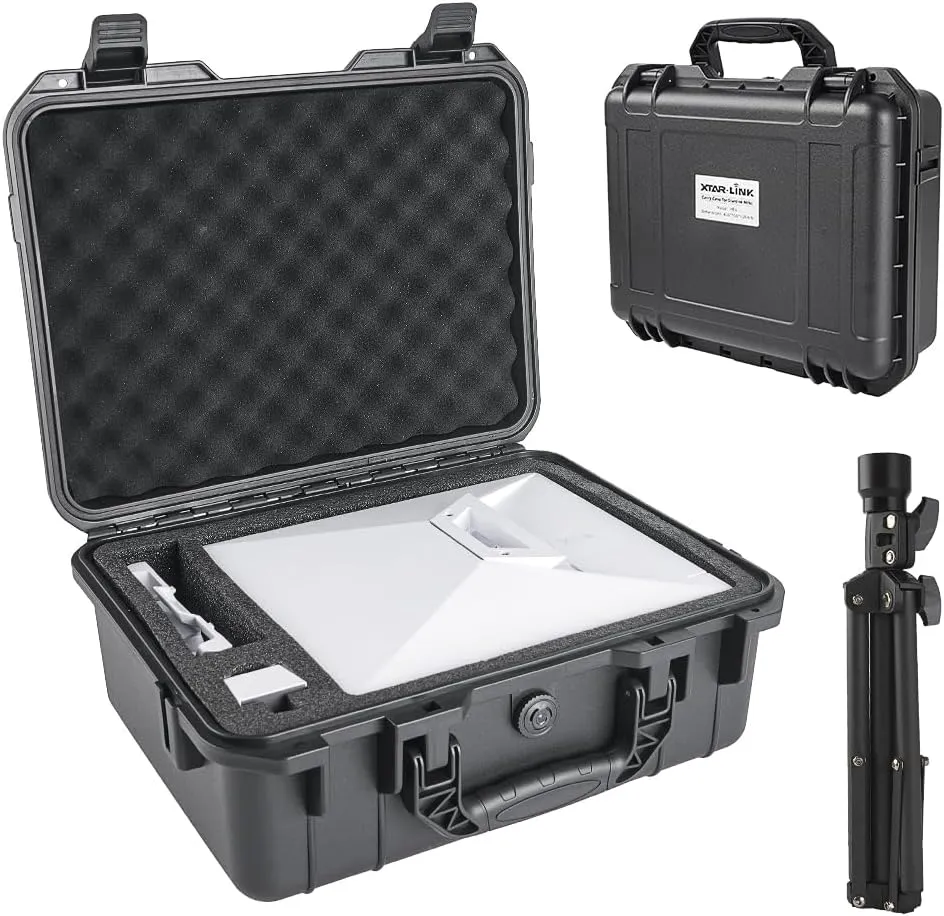 XTAR Starlink Mini Hard Case Set with Starlink Mini Tripod Stand,Waterproof Portable Carrying Case for Starlink Mini Dish and Accessories, Ideal for Travel and Camping